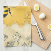 Vintage Honingbij Wilde Bloementuin (2) Theedoek (Quarter Fold)