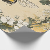 Vintage Honingbij Wilde Bloementuin (4) Cadeaupapier (Hoek)