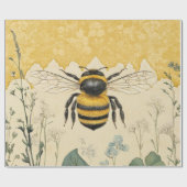 Vintage Honingbij Wilde Bloementuin (5) Cadeaupapier (Vlak)
