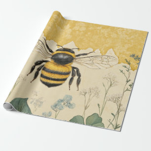 Vintage Honingbij Wilde Bloementuin (5) Cadeaupapier