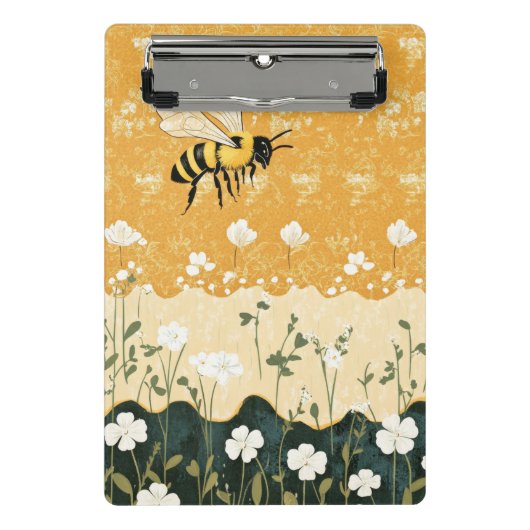 Vintage Honingbij Wilde Bloementuin (9) Mini Klembord (Voorkant)