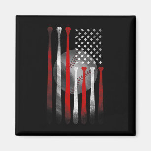 Vintage honkbal Amerikaanse vlag  Magneet