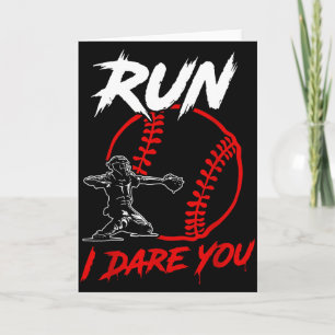 Vintage honkbal catcher Funny jongens gaan vooruit Kaart