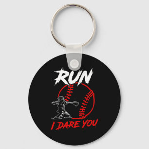 Vintage honkbal catcher Funny jongens gaan vooruit Sleutelhanger