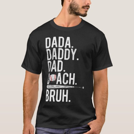Vintage honkbal coach vader vadersdag grappig t-shirt (Voorkant)