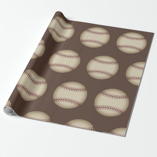 Vintage honkbal inpakpapier (Uitgerold)