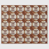 Vintage honkbal inpakpapier NUMMER of monogram (Vlak)
