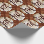 Vintage honkbal inpakpapier NUMMER of monogram (Hoek)