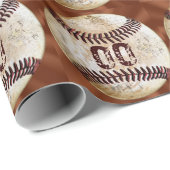 Vintage honkbal inpakpapier NUMMER of monogram (Rol Hoek)