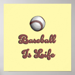Vintage Honkbal Is Leven Retro Schrift Atletisch I Poster