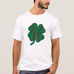 Vintage honkbal klavertje vier St. Patrick's Day T-shirt