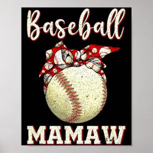 Vintage honkbal mamaw dames softbal luipaard poster