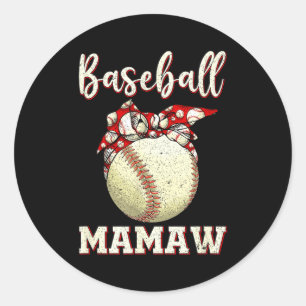 Vintage honkbal mamaw dames softbal luipaard ronde sticker