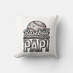 Vintage honkbal Papi versleten vader shirt ontwerp Kussen