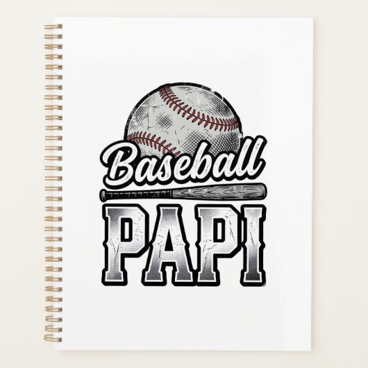 Vintage honkbal Papi versleten vader shirt ontwerp Planner (Voorkant)