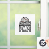 Vintage honkbal Papi versleten vader shirt ontwerp Raamsticker (Huis)