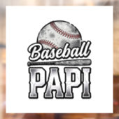 Vintage honkbal Papi versleten vader shirt ontwerp Raamsticker (Vel 2)