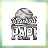 Vintage honkbal Papi versleten vader shirt ontwerp Raamsticker (Vel 3)