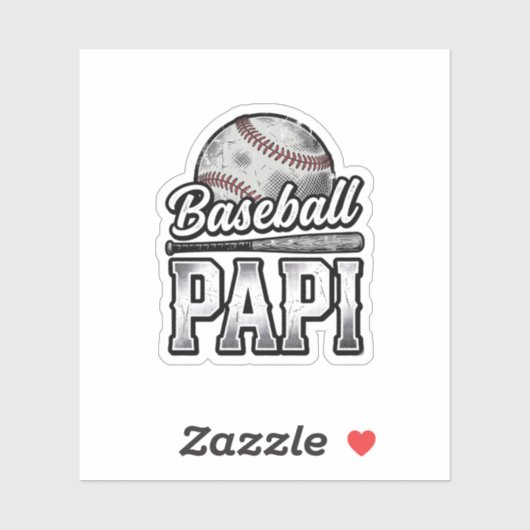 Vintage honkbal Papi versleten vader shirt ontwerp Sticker (Vel)