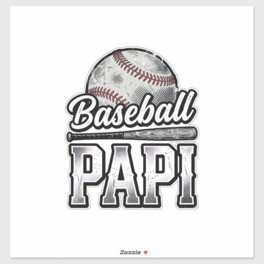 Vintage honkbal Papi versleten vader shirt ontwerp Sticker (Vel)
