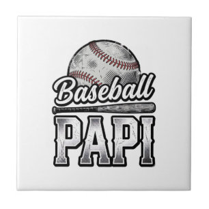 Vintage honkbal Papi versleten vader shirt ontwerp Tegeltje