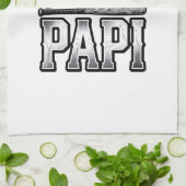 Vintage honkbal Papi versleten vader shirt ontwerp Theedoek (Gevouwen)
