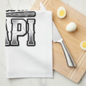 Vintage honkbal Papi versleten vader shirt ontwerp Theedoek (Quarter Fold)
