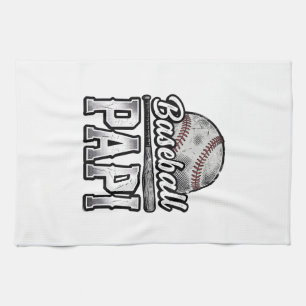 Vintage honkbal Papi versleten vader shirt ontwerp Theedoek