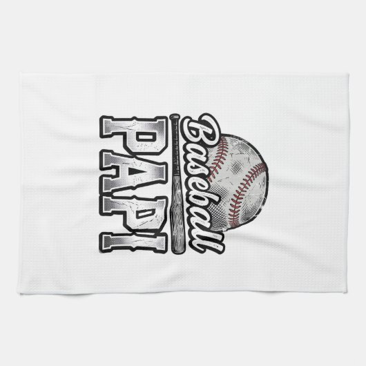 Vintage honkbal Papi versleten vader shirt ontwerp Theedoek (Horizontaal)
