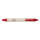 Vintage honkbal sport schrijfpennen cadeau zwarte inkt pen (Achterkant)