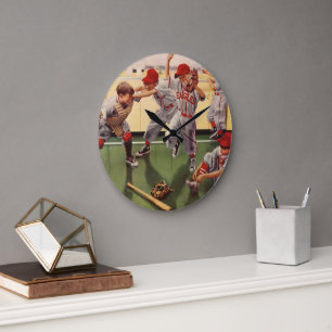 Vintage honkbal sportteam, jongens ravotten grote klok