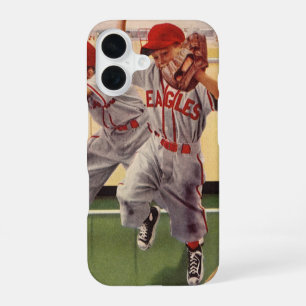 Vintage honkbal sportteam, jongens ravotten iPhone 16 hoesje