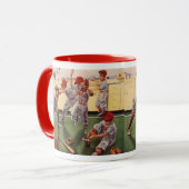 Vintage honkbal sportteam, jongens ravotten mok (Voorkant links)