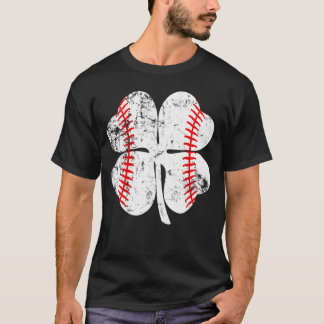 Vintage honkbal St. Patrick's Day Shamrock Iers T-shirt