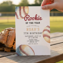 Vintage honkbal streepjes 7e verjaardag