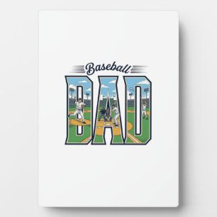Vintage honkbal vader gegraveerd letter shirt ontw fotoplaat