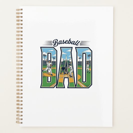 Vintage honkbal vader gegraveerd letter shirt ontw planner (Voorkant)