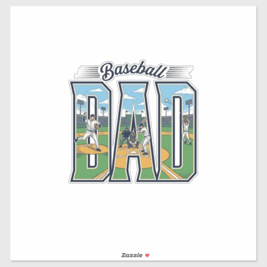 Vintage honkbal vader gegraveerd letter shirt ontw sticker (Vel)