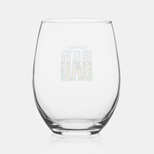 Vintage honkbal vader gegraveerd letter shirt ontw wijnglas zonder voet