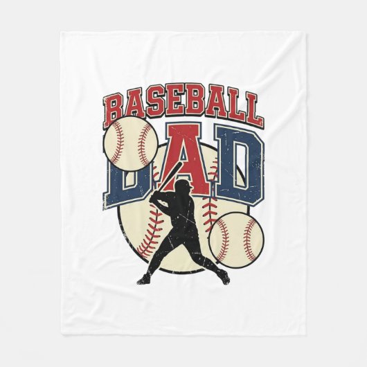 Vintage honkbal vader shirt ontwerp_1 fleece deken (Voorkant)