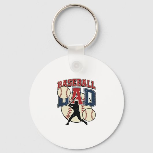 Vintage honkbal vader shirt ontwerp_1 sleutelhanger (Voorkant)
