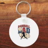 Vintage honkbal vader shirt ontwerp_1 sleutelhanger (Voorkant)