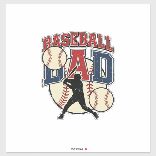 Vintage honkbal vader shirt ontwerp_1 sticker (Vel)