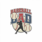Vintage honkbal vader shirt ontwerp_1 sticker (Voorkant)