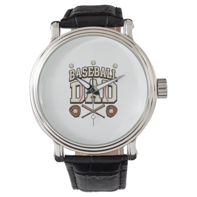 Vintage honkbal vader vaderdag horloge (Voorkant)