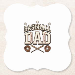 Vintage honkbal vader vaderdag kartonnen onderzetters
