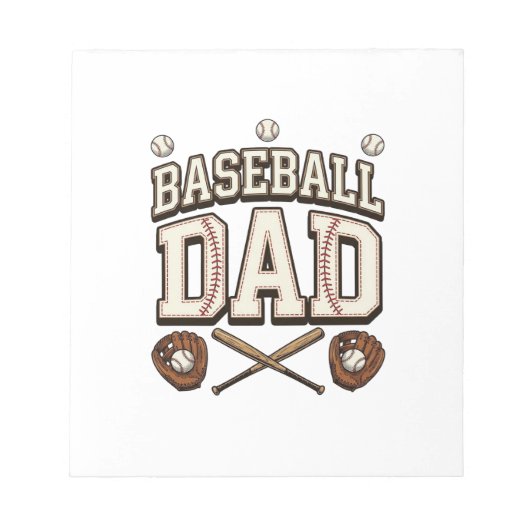 Vintage honkbal vader vaderdag notitieblok (Voorkant)