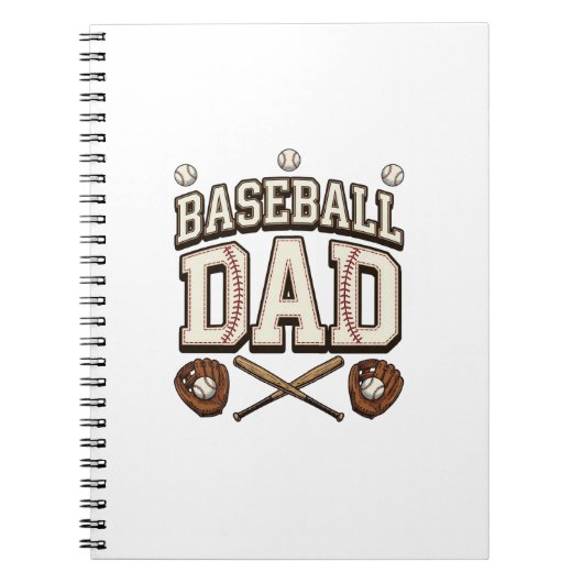 Vintage honkbal vader vaderdag notitieboek (Voorkant)