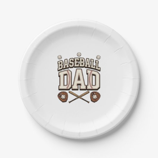 Vintage honkbal vader vaderdag papieren bordje (Voorkant)