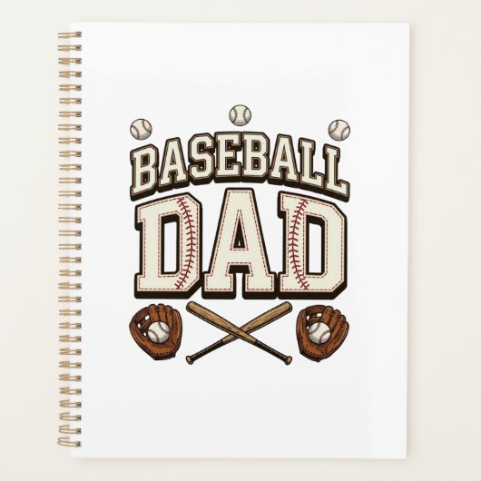 Vintage honkbal vader vaderdag planner (Voorkant)